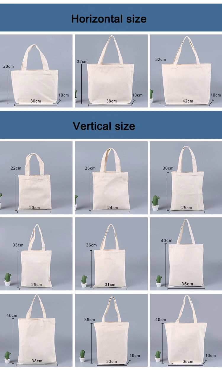 Customizable Size Solid Color Canvas Tote Bag Custom Canvas Tote Bag