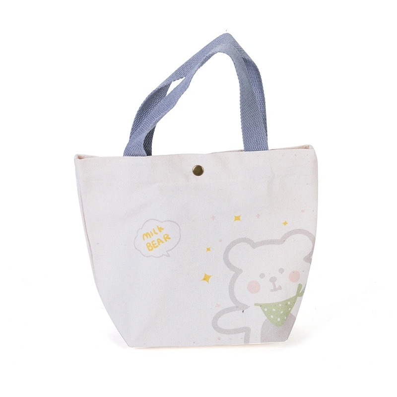 Customized Advertising and Shopping Cotton Bags with Simple Metal Buttons and Canvas Bags