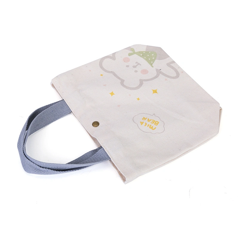 Customized Advertising and Shopping Cotton Bags with Simple Metal Buttons and Canvas Bags