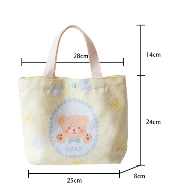 Customized Canvas Shoulder Tote Bags Kawaii Messenger Crossbody Bag for Girl Students Cartoon Cute Cloth Handbags