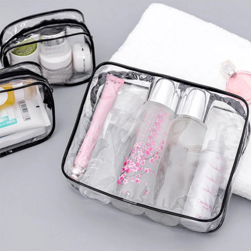Customized Clear Zipper Makeup Bag Transparent PVC Cosmetic Bags PVC Makeup Bag