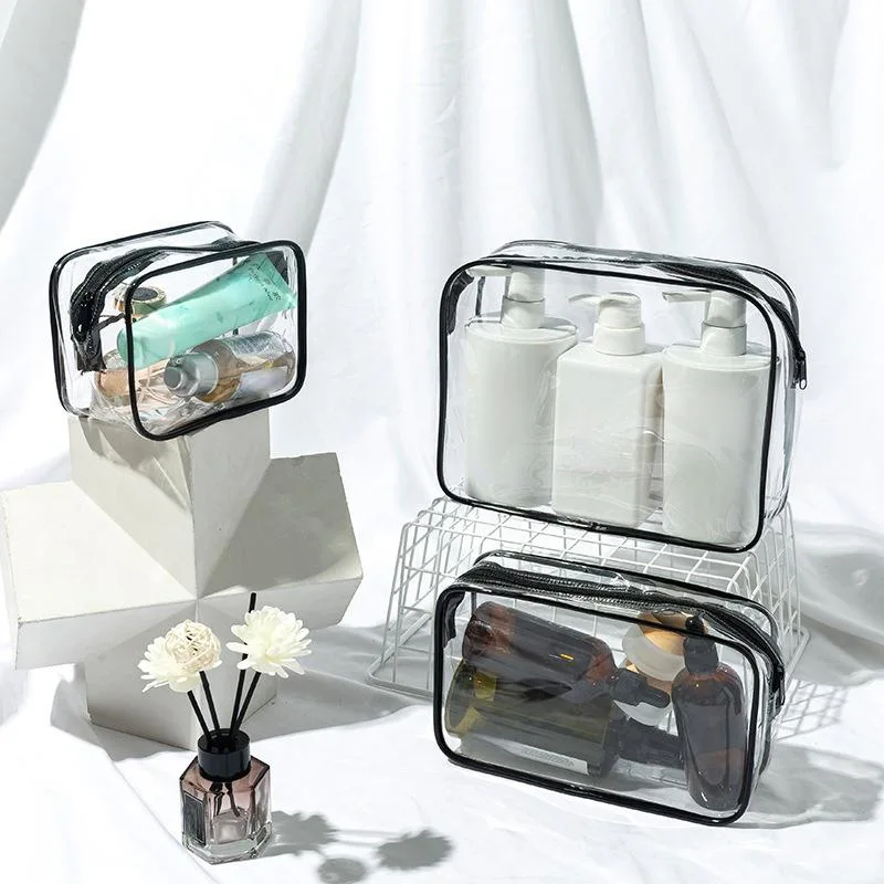Customized Clear Zipper Makeup Bag Transparent PVC Cosmetic Bags PVC Makeup Bag