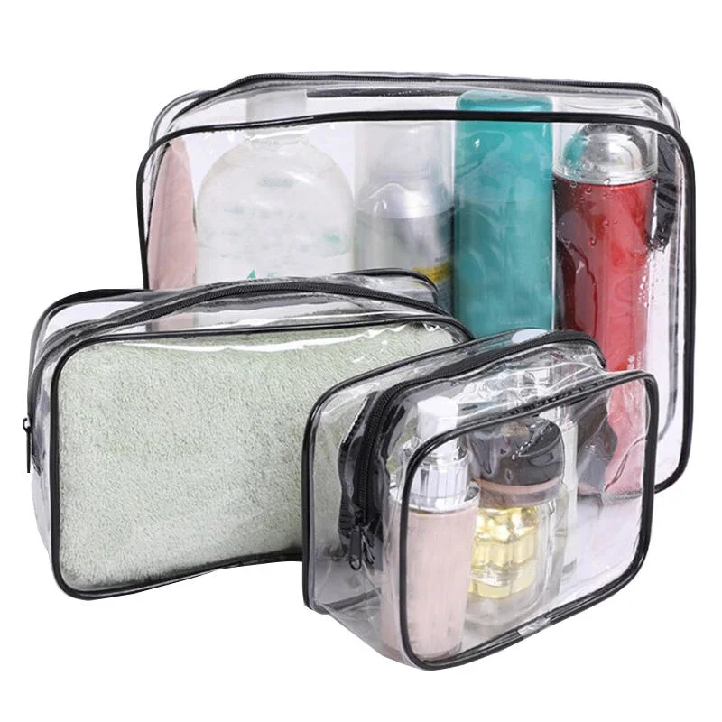 Customized Clear Zipper Makeup Bag Transparent PVC Cosmetic Bags PVC Makeup Bag