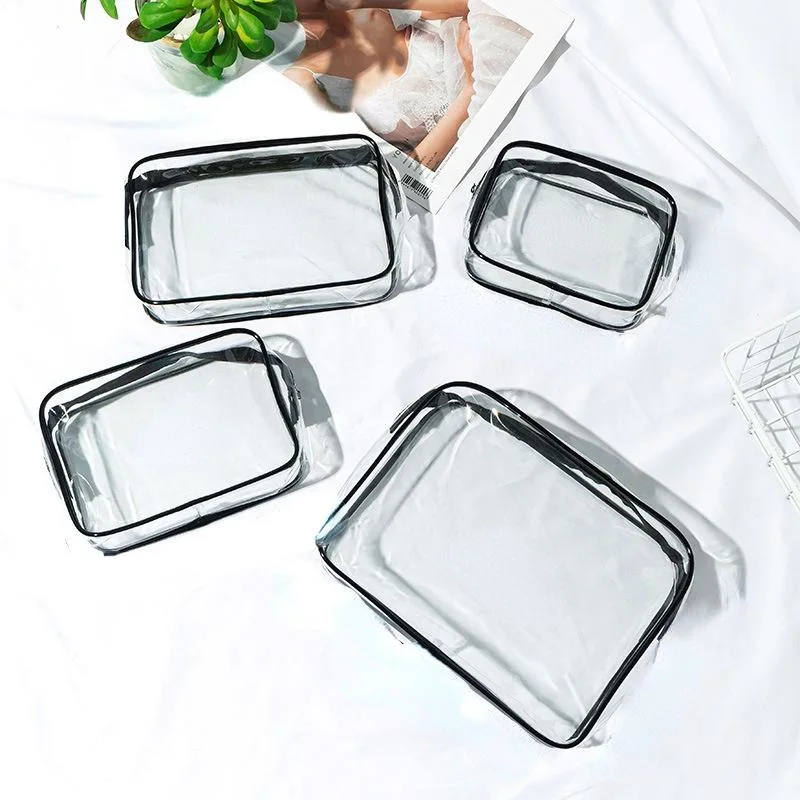 Customized Clear Zipper Makeup Bag Transparent PVC Cosmetic Bags PVC Makeup Bag