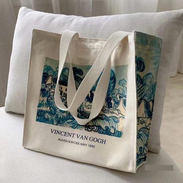 Customized Eco-Friendly Women Canvas Tote Bag Cotton Bag with Zipper