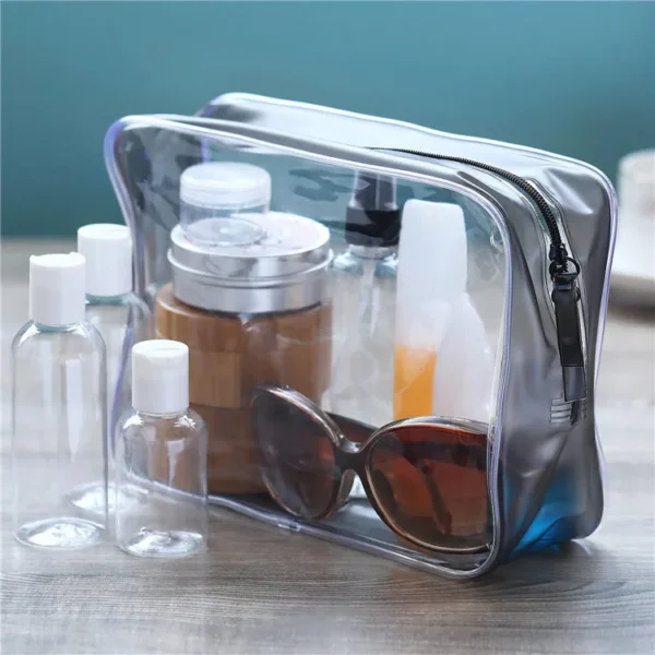 Customized Logo Clear Waterproof Makeup Pouches Travel Toiletry Transparent PVC Cosmetic Bags - Image 4