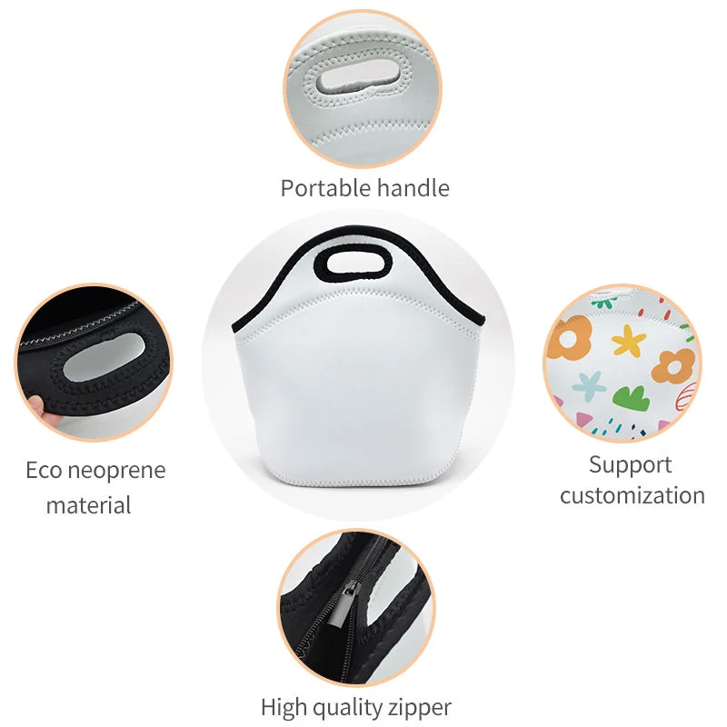 Customized Logo Insulated Waterproof Cooler Bag School Lunch Neoprene Tote Bag