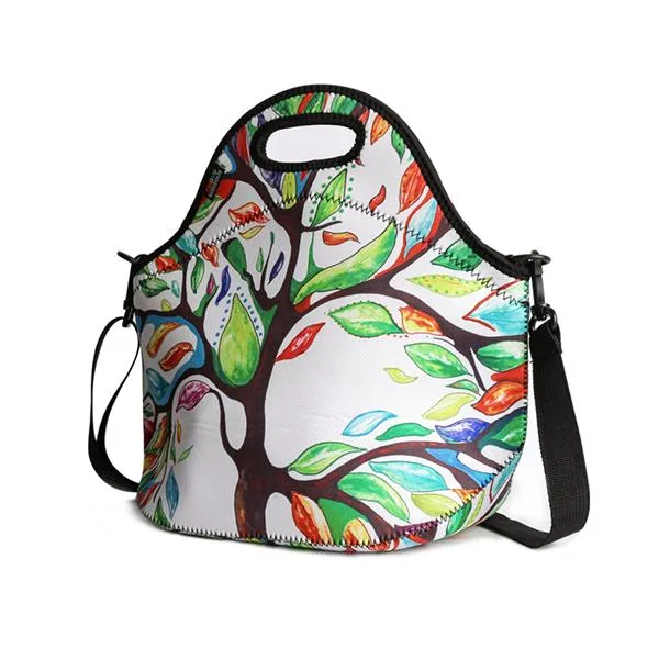 Customized Logo Insulated Waterproof Cooler Bag School Lunch Neoprene Tote Bag