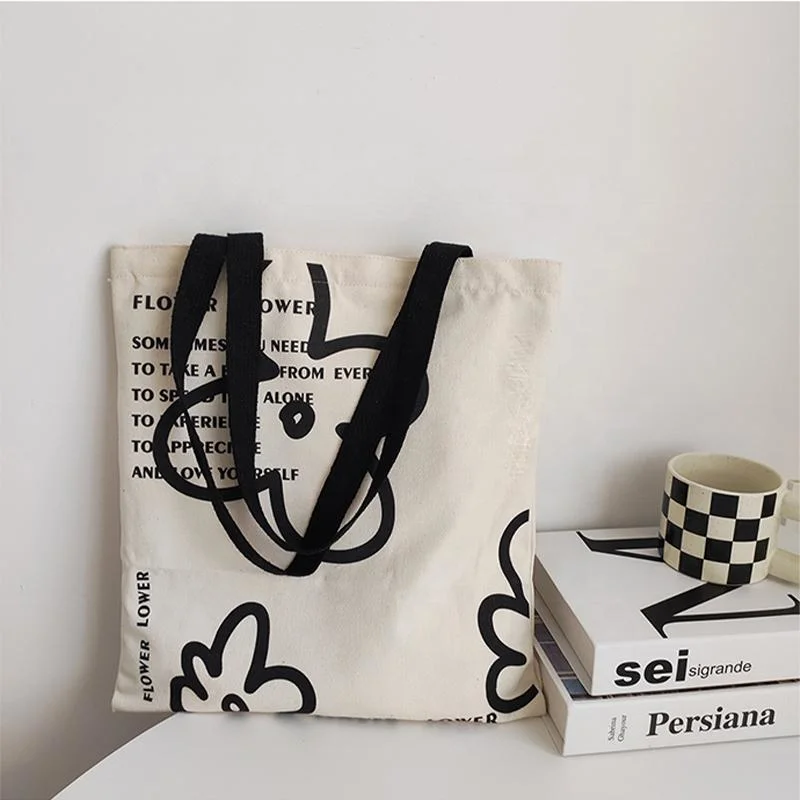 Customized Logo Printed Recycle Plain Organic Cotton Canvas Tote Bags with Zipper