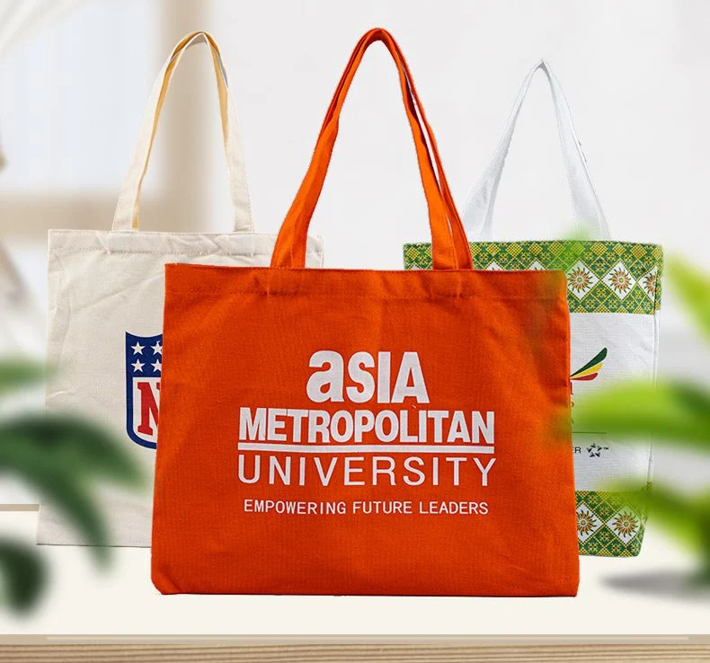 Customized Logo Printing on Canvas Bag One Shoulder Canvas Bag Handbag Environmentally Friendly Bag