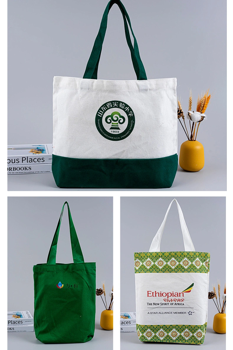 Customized Logo Printing on Canvas Bag One Shoulder Canvas Bag Handbag Environmentally Friendly Bag