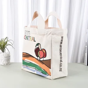 Alternative view of Customized Thickened Lunch Bag with Canvas Bag Japanese Handbag Canvas Handheld Bento Bag