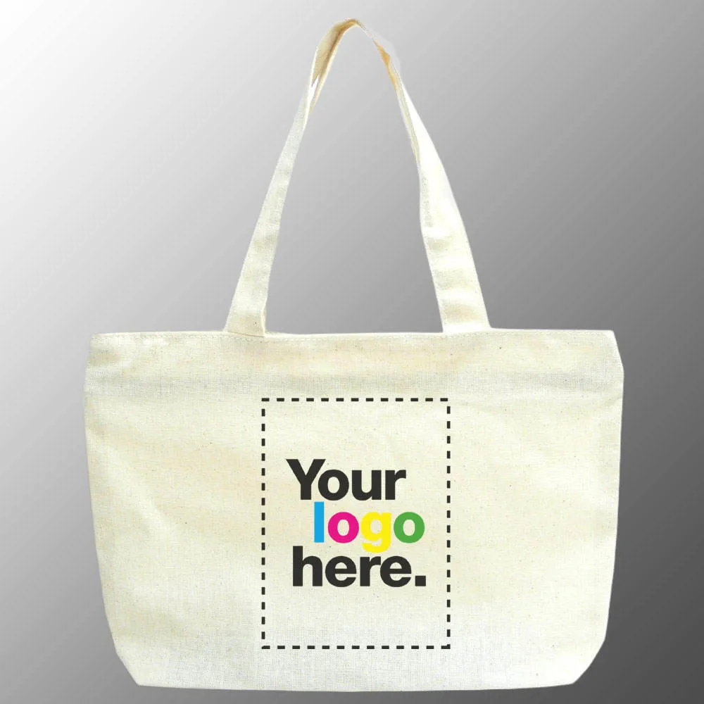 Customized with Your One Color Logo Print Tote Bag