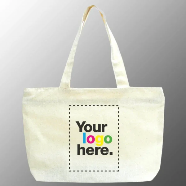 Customized with Your One Color Logo Print Tote Bag - Image 4