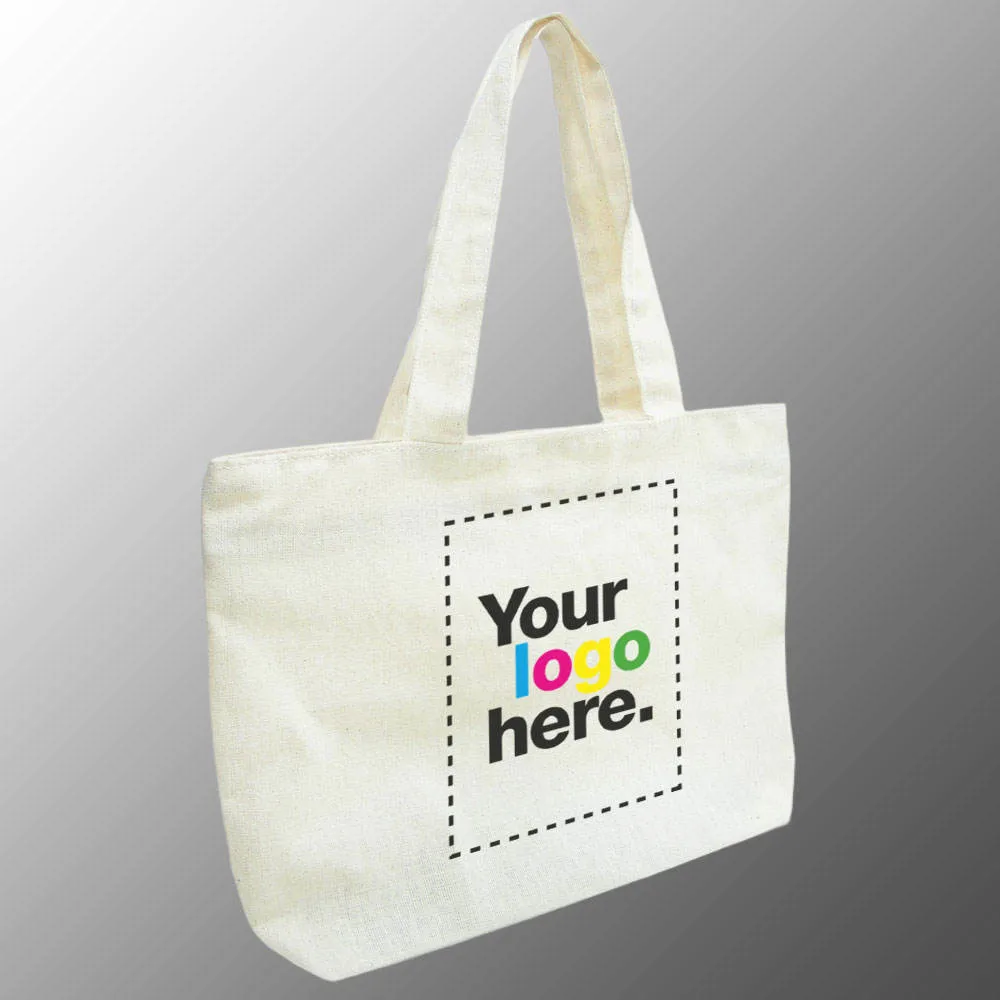 Customized with Your One Color Logo Print Tote Bag