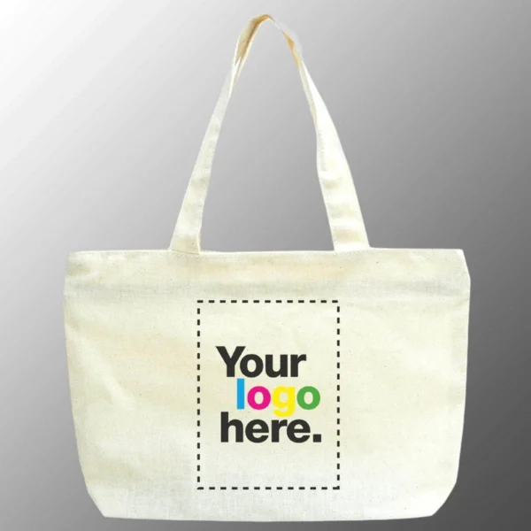 Customized with Your One Color Logo Print Tote Bag
