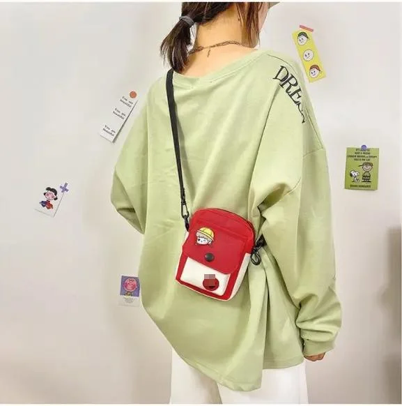 Cute Canvas Small Messenger Bag Purse Bag Single Shoulder Crossbody Women′s Hand- Bag - Image 6