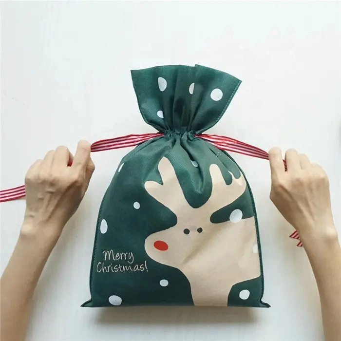 Cute Non-Woven Drawstring Gift Bag Supplier Promotion Price Wholesale Logo Printing