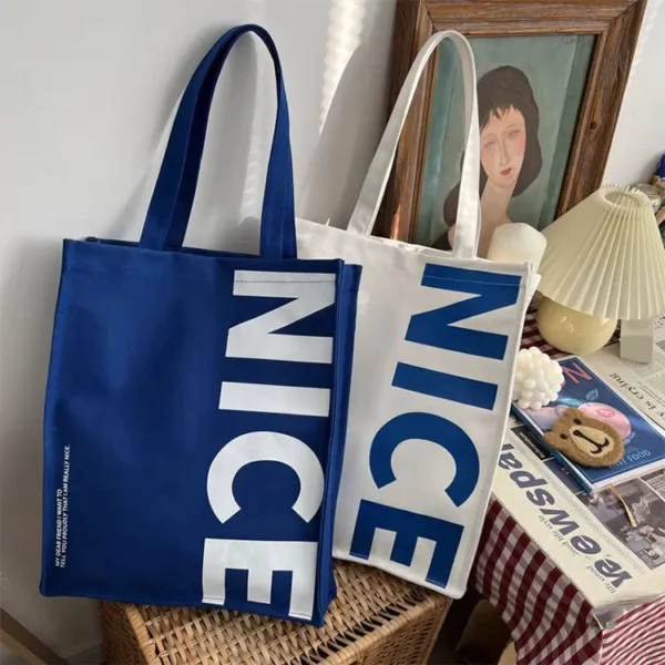 Cute Women′s Ladies Girl Fashion Outer Daily Organic Tote Shopping Cotton Canvas Bag