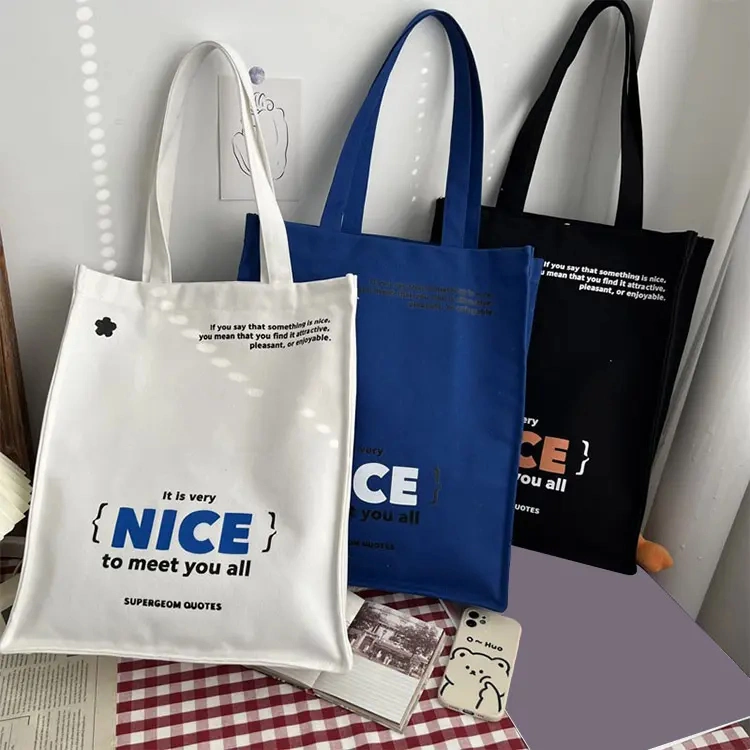 Cute Women&prime;s Ladies Girl Fashion Outer Daily Organic Tote Shopping Cotton Canvas Bag