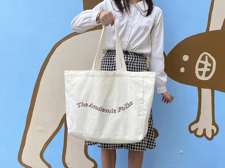 Daily Casual Canvas Washable Tote Bag Shopping Bag Cotton Large-Capacity Tote Bag