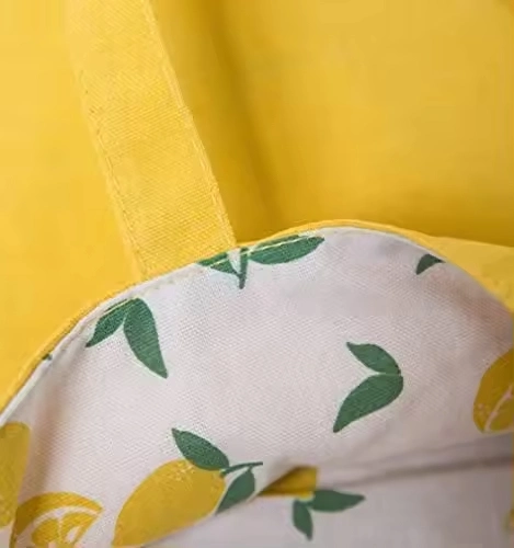 Double-Sided Canvas Cotton Tote Bag Reusable Grocery Shopping Bag for Women