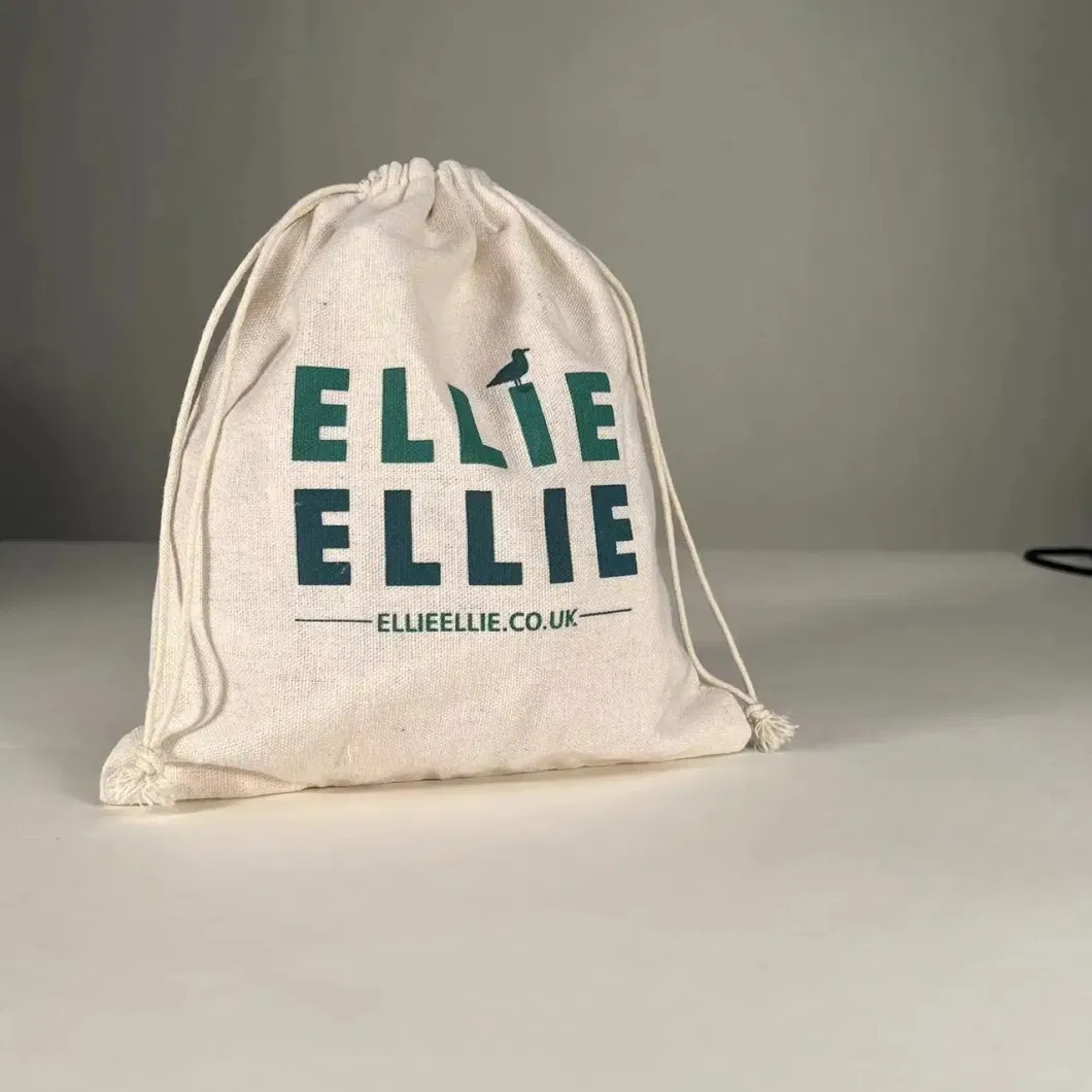 Drawstring Bag Eco Friendly Canvas Bag Logo Customized Shopping Cotton Pouch