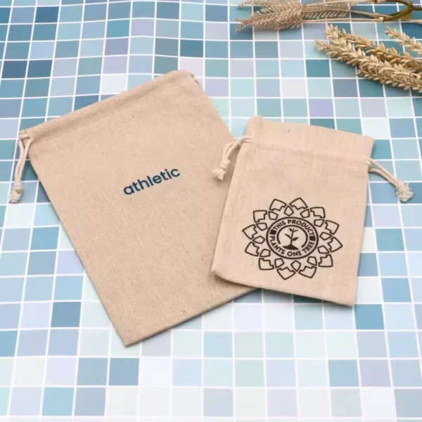 Drawstring Burlap Pouches Christmas Gift Linen Pouch Jute Drawstring Gift Bag - Image 2