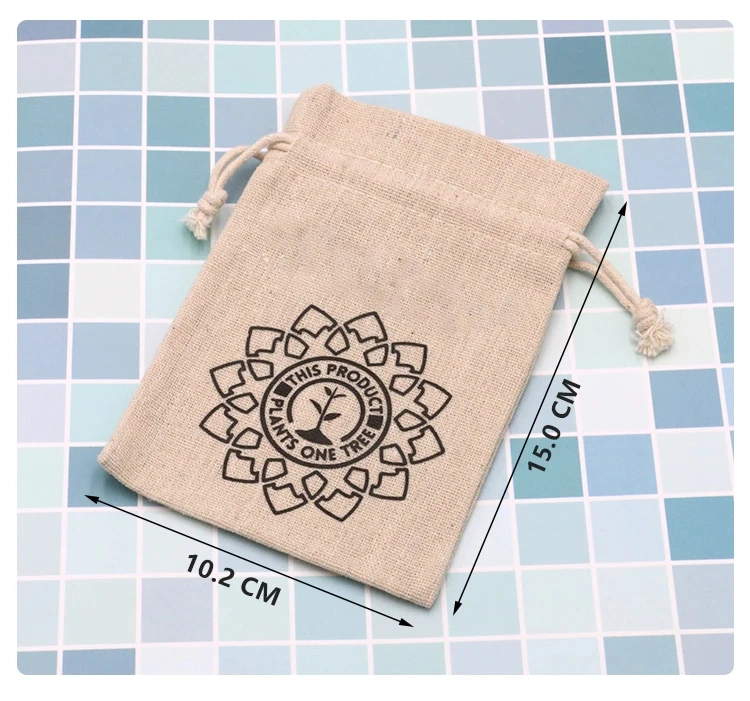 Drawstring Burlap Pouches Christmas Gift Linen Pouch Jute Drawstring Gift Bag