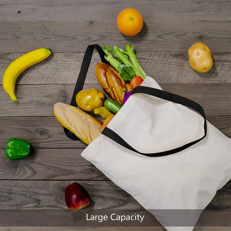 Eco Friendly Reusable Plain Blank Custom Printed Logo Organic Cotton Canvas Bag