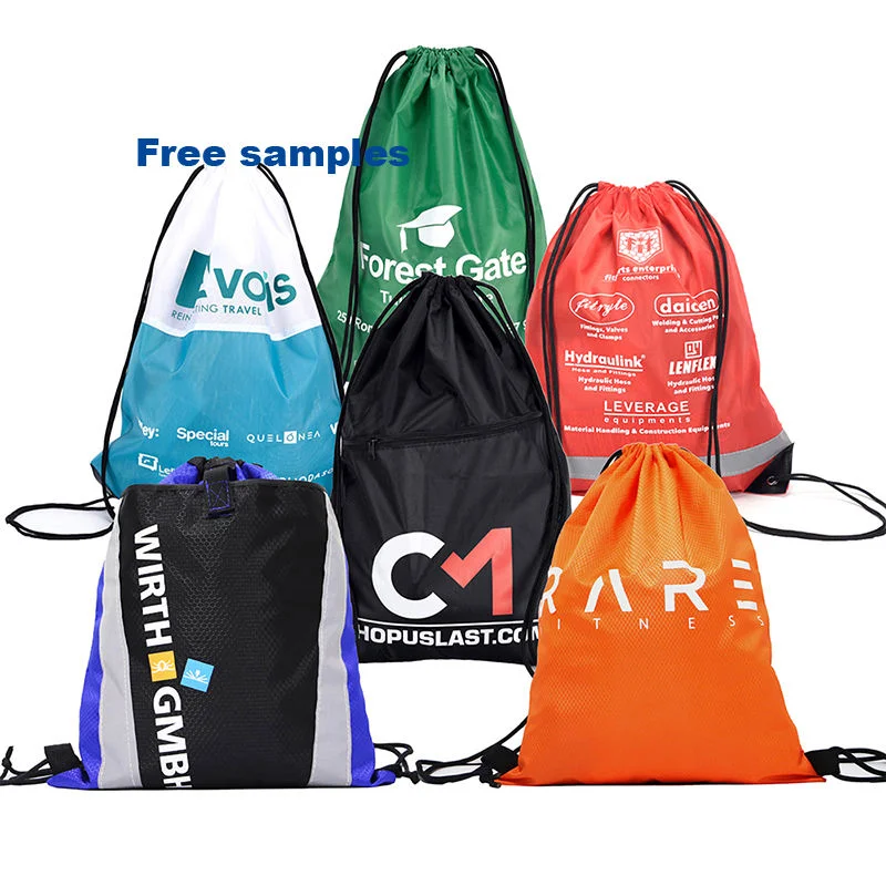 Factory Cheap Polyester Shopping Bag Draw String Custom Promotional Drawstring Bag