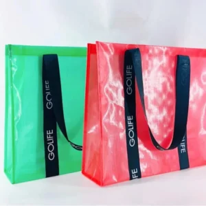 Alternative view of Factory Customized Colorful Printing Semi-Transparent PP Woven Shopping Tote Hand Bag