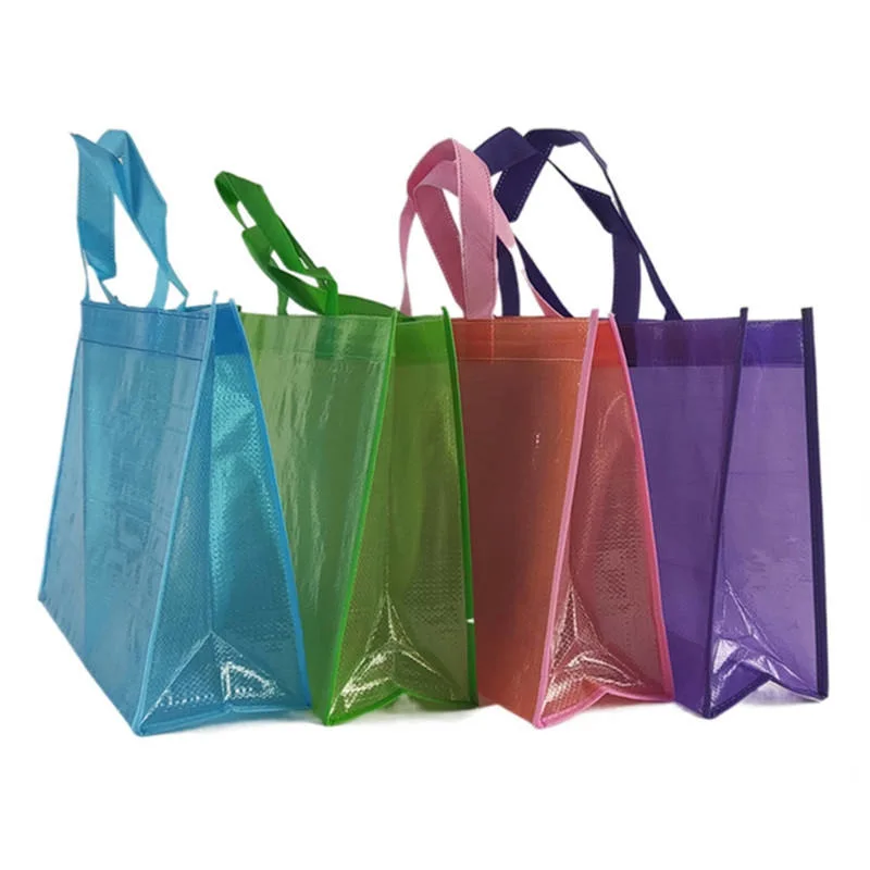 Factory Price Colorful Semi- Transparent Custom Printing Laminated Recycled PP Woven Shopping Bag