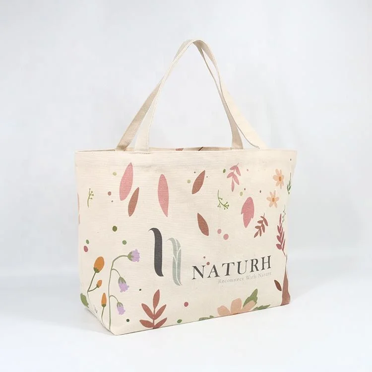 Factory Price Wholesale Handle Organic Cotton Bags Tote Handbags with Logo - Image 2