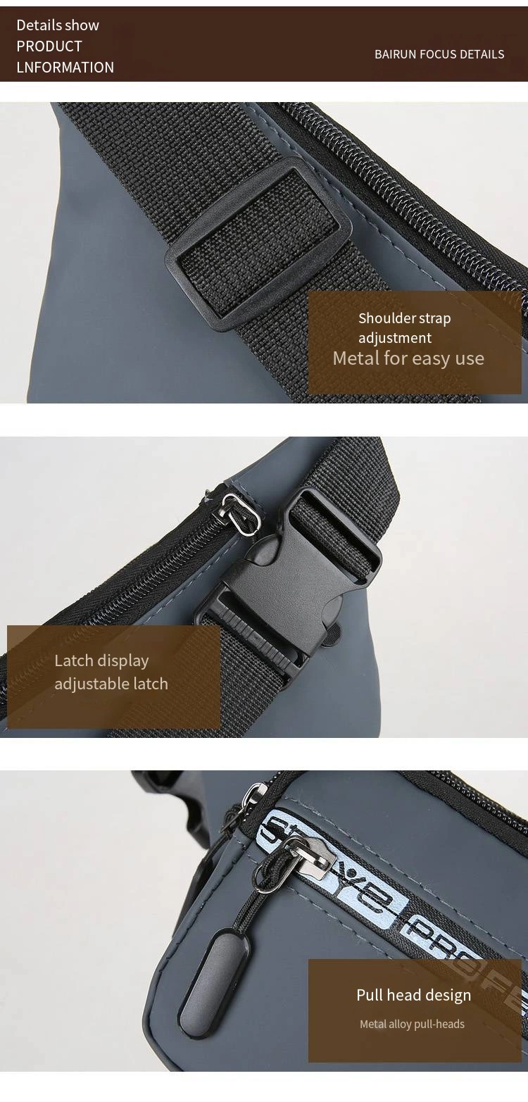 Fanny Pack Men&prime;s Leisure Sports Outdoor Running Mobile Phone Bag Fashion Waterproof Site Work Fanny Pack