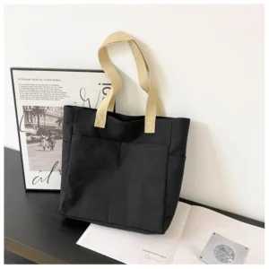 Alternative view of Fashion Canvas Bag Large Capacity Shoulder Portable Shopping Simple Storage Bag