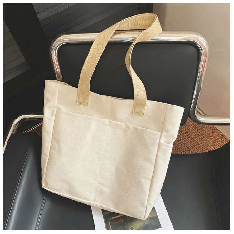 Fashion Canvas Bag Large Capacity Shoulder Portable Shopping Simple Storage Bag