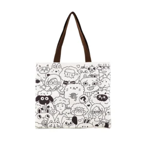 Alternative view of Fashion Canvas Bags Customized Shopping Bags Outdoor Handbags Printable Logo Cartoon Cotton Bags Wholesale