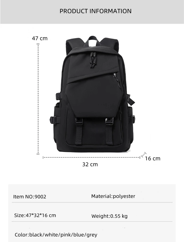 Fashion Casual Large Capacity Backpack Waterproof Travel Rucksack Bags Polyester Unisex School Bag