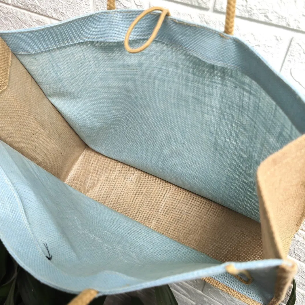 Fashion Custom Logo Printing Linen Handbag Reusable Travel Handle Gift Shopping Product Tote Jute Bag