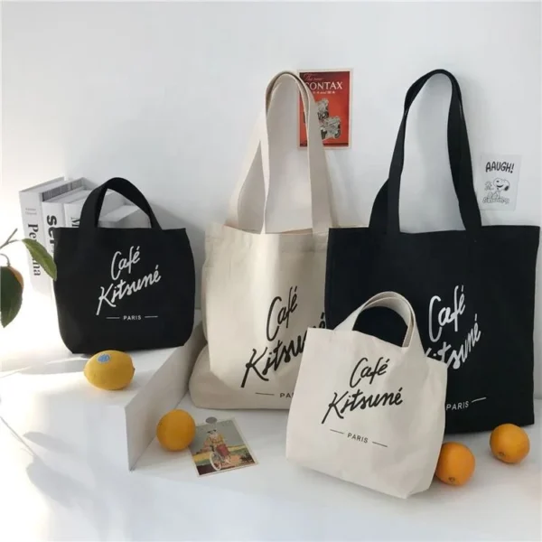 Fashion Recyclable Shopping Cotton Bag Tote Bag Cotton Custom Printed Canvas Bag - Image 5