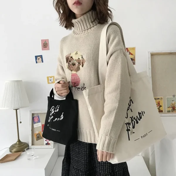 Fashion Recyclable Shopping Cotton Bag Tote Bag Cotton Custom Printed Canvas Bag
