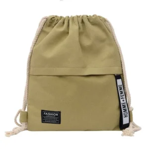 Fashion Sports Cotton Rope Handle Women′s Canvas Cotton Drawstring Bag - Image 3