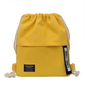 Fashion Sports Cotton Rope Handle Women′s Canvas Cotton Drawstring Bag - Image 4