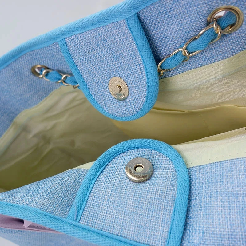 Fashion Women&prime;s Shoulder Bags Canvas The Tote Bag Colors Beach Summer Canvas Handbags