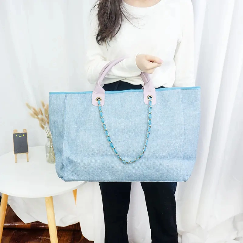 Fashion Women&prime;s Shoulder Bags Canvas The Tote Bag Colors Beach Summer Canvas Handbags