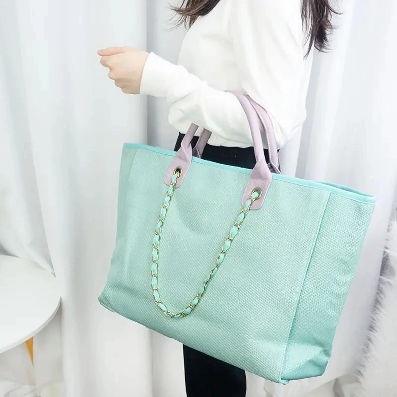 Fashion Women&prime;s Shoulder Bags Canvas The Tote Bag Colors Beach Summer Canvas Handbags