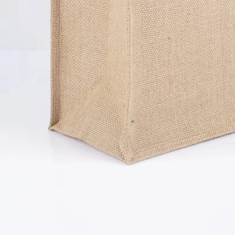 Film Covering Printing Logo Custom Linen Jute Bag Wholesale with Buttons