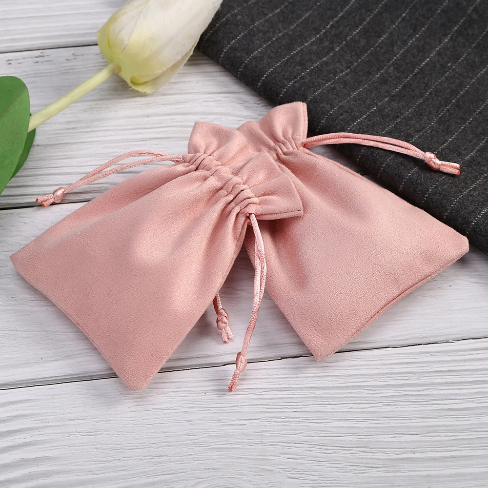 Flannelette Bundle Pocket Jewelry Bag Suede Gift Drawstring Bag Custom Logo