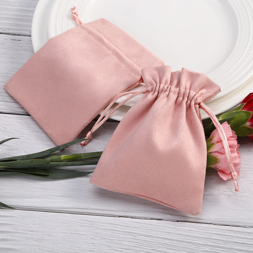 Flannelette Bundle Pocket Jewelry Bag Suede Gift Drawstring Bag Custom Logo
